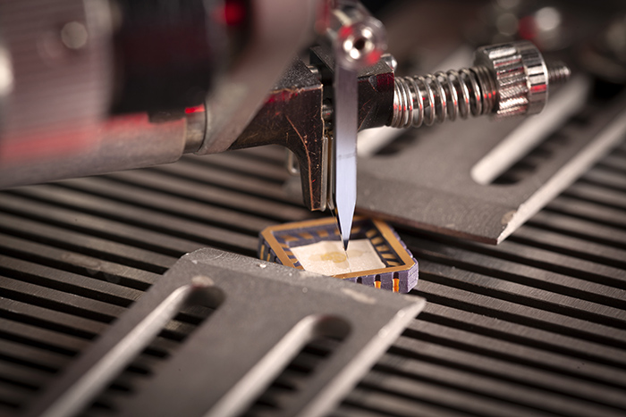 Wire bonding of a Hall-Effect sensor to a chip carrier using a wedge bonder